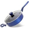 imageNutriChef Kitchen Cooking Utensils Set  Includes Soup Ladle Pasta Fork and Spatula Works with Model NCCWA13Blue