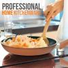 imageNutriChef Kitchen Cooking Utensils Set  Includes Soup Ladle Pasta Fork and Spatula Works with Model NCCWA13Brown