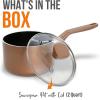 imageNutriChef Kitchen Cooking Utensils Set  Includes Soup Ladle Pasta Fork and Spatula Works with Model NCCWA13Brown