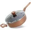 imageNutriChef Kitchen Cooking Utensils Set  Includes Soup Ladle Pasta Fork and Spatula Works with Model NCCWA13Brown