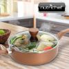imageNutriChef Kitchen Cooking Utensils Set  Includes Soup Ladle Pasta Fork and Spatula Works with Model NCCWA13Brown