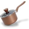 imageNutriChef Kitchen Cooking Utensils Set  Includes Soup Ladle Pasta Fork and Spatula Works with Model NCCWA13Brown