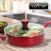 imageNutriChef Kitchen Cooking Utensils Set  Includes Soup Ladle Pasta Fork and Spatula Works with Model NCCWA13Red