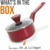 imageNutriChef Kitchen Cooking Utensils Set  Includes Soup Ladle Pasta Fork and Spatula Works with Model NCCWA13Red