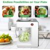imageNutrichef Electric Food Chopper  Zoodle Maker  3in1 Vegetable Processor Fruit Cutter Spiral Shredder Machine Veggie Spaghetti ampamp Noodle maker  Includes Food Plunger ampamp 12L Bowl