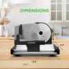 imageNutrichef Electric Meat Slicer  200W Automatic Meat Deli ampamp Bread Slicer  Adjustable Dial for 015mm Cutting Range Thickness  Removable 75 IN Stainless Steel Blade ampamp Food Pusher for Safety Black