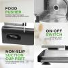 imageNutrichef Electric Meat Slicer  200W Automatic Meat Deli ampamp Bread Slicer  Adjustable Dial for 015mm Cutting Range Thickness  Removable 75 IN Stainless Steel Blade ampamp Food Pusher for Safety Black