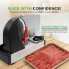 imageNutrichef Electric Meat Slicer  200W Automatic Meat Deli ampamp Bread Slicer  Adjustable Dial for 015mm Cutting Range Thickness  Removable 75 IN Stainless Steel Blade ampamp Food Pusher for Safety Black