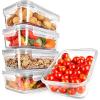 imageNutriChef 10Piece Superior Glass Food Storage Containers Set 5 Containers  5 Locking LidsStackable Mealprep Design BPAfree Airtight Clear Locking lids with Vent Lids ampamp Air Hole NCCLX5Gray