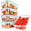 imageNutriChef 10Piece Superior Glass Food Storage Containers Set 5 Containers  5 Locking LidsStackable Mealprep Design BPAfree Airtight Clear Locking lids with Vent Lids ampamp Air Hole NCCLX5Green