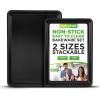 imageNutriChef 2Piece Black NonStick Cookie Sheet Baking Tray Set  Versatile ampamp Durable Carbon Steel Bakeware Sets Stackable ampamp EasyClean NC2TRBLBlack