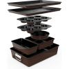 imageNutriChef 8Piece Stackable Nonstick Bakeware Set  Premium Steel Baking Tray Set  Includes Round Cake Pan 6Cup Muffin Pans WideSquare Brownie ampamp Loaf Pans Cookie Sheet ampamp Roaster Pan BlackBrown