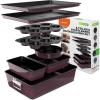 imageNutriChef 8Piece Stackable Nonstick Bakeware Set  Premium Steel Baking Tray Set  Includes Round Cake Pan 6Cup Muffin Pans WideSquare Brownie ampamp Loaf Pans Cookie Sheet ampamp Roaster Pan BlackPlum