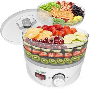 imageNutriChef Dehydrator Machine Professional Electric MultiTier Food Preserver Meat or Beef Jerky Maker Fruit ampamp Vegetable Dryer with 4 Stackable Trays PKFD08