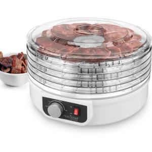 imageNutriChef Food Dehydrator Machine  Dehydrate Beef Jerky Meats Mushrooms Fruits ampamp Vegetables  Great For At Home Use  Uses HighHeat Circulation for Even Dehydration  5 Easy to Clean TraysMilky