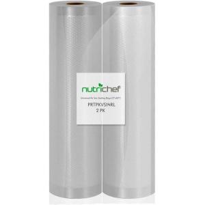 imageNutriChef Vacuum Sealer Bags 8x50 Rolls 2 pack for Food Saver Seal a Meal NutriChef Weston Commercial Grade BPA Free Heavy Duty Great for vac storage Meal Prep or Sous Vide11x50