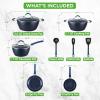imageNutriChef 11Piece Kitchen Cookware Set NonStick Pots and Pans EasytoClean Kitchen Utensils Set with Ceramic Coating for Home Cooking Induction Safe Diamond PatternBlue Diamond