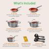 imageNutriChef 11Piece Kitchen Cookware Set NonStick Pots and Pans EasytoClean Kitchen Utensils Set with Ceramic Coating for Home Cooking Induction Safe Diamond PatternGray