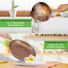 imageNutriChef 20Piece NonStick Bakeware and Cookware Set  Utensils Including Pots and Baking Pans Made with Durable Aluminum Tempered Glass Lids HeatResistant Utensils EasyClean Design WhiteMatte Gold