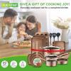 imageNutriChef 20Piece NonStick Bakeware and Cookware Set  Utensils Including Pots and Baking Pans Made with Durable Aluminum Tempered Glass Lids HeatResistant Utensils EasyClean Design WhiteShiny Golden
