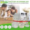 imageNutriChef 20Piece NonStick Bakeware and Cookware Set  Utensils Including Pots and Baking Pans Made with Durable Aluminum Tempered Glass Lids HeatResistant Utensils EasyClean Design WhiteWhite