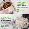 imageNutriChef 3 Piece Nonstick Cookie Sheets for Baking  Premium Carbon Steel Baking Pans with White Silicone Handles  Even Heat Distribution PFOAPFOSPTFE Free Easy to Clean  Cream Marble NCBKT3CMGolden