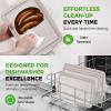 imageNutriChef 3 Piece Nonstick Cookie Sheets for Baking  Premium Carbon Steel Baking Pans with White Silicone Handles  Even Heat Distribution PFOAPFOSPTFE Free Easy to Clean  Cream Marble NCBKT3CMMarble Cream