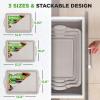 imageNutriChef 3 Piece Nonstick Cookie Sheets for Baking  Premium Carbon Steel Baking Pans with White Silicone Handles  Even Heat Distribution PFOAPFOSPTFE Free Easy to Clean  Cream Marble NCBKT3CMMarble Cream