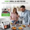 imageNutriChef 4 QT Air Fryer ampamp Grill  71 Preset Cook Modes  Transparent Fry Bowl for Best Cooking Results  Cook Shrimp Steak Fries Wings ampamp More  4 QT Glass Air Fryer ampamp 12 QT Grill  BlackWhite