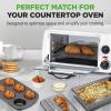 imageNutriChef 6Piece Toaster Oven Bakeware Set Compact NonStick Stackable Baking Pan Set with Muffin Pans Roasting Tray ampamp Baking Sheets Durable StainResistant Carbon Steel Design for Toaster Ovens