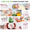 imageNutriChef 75Piece NonStick Pots and Pans Set Complete Ceramic Cookware Set with Bakeware Utensils Knife Set ampamp Accessories StainResistant FoodGrade Safe CreamBrownBlush Pink