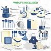 imageNutriChef 75Piece NonStick Pots and Pans Set Complete Ceramic Cookware Set with Bakeware Utensils Knife Set ampamp Accessories StainResistant FoodGrade Safe CreamBrownBlue Gray