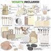 imageNutriChef 75Piece NonStick Pots and Pans Set Complete Ceramic Cookware Set with Bakeware Utensils Knife Set ampamp Accessories StainResistant FoodGrade Safe CreamBrownTaupe Brown