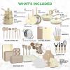 imageNutriChef 75Piece NonStick Pots and Pans Set Complete Ceramic Cookware Set with Bakeware Utensils Knife Set ampamp Accessories StainResistant FoodGrade Safe CreamBrownTaupe Brown