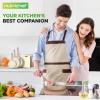 imageNutriChef 75Piece NonStick Pots and Pans Set Complete Ceramic Cookware Set with Bakeware Utensils Knife Set ampamp Accessories StainResistant FoodGrade Safe CreamBrownTaupe Brown