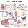 imageNutriChef 75Piece NonStick Pots and Pans Set Complete Ceramic Cookware Set with Bakeware Utensils Knife Set ampamp Accessories StainResistant FoodGrade Safe CreamBrownBlush Pink