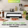 imageNutriChef Automatic Food Vacuum Sealer Machine  Electric Air Sealing Preserver with 5 Reusable Bags LED Controls HighPower Suction for Dry ampamp Moist Foods Stainless Steel HousingStainless Steel  Black