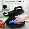imageNutriChef Countertop Pizza Maker  1500W NonStick Electric Pizza Cooker  Make 12quot Personal Pizzas Eggs Toast ampamp More  CoolTouch Handles Compact ampamp SpaceSaving  Temp Range 175400F  RedBlack
