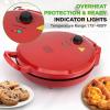 imageNutriChef Countertop Pizza Maker  1500W NonStick Electric Pizza Cooker  Make 12quot Personal Pizzas Eggs Toast ampamp More  CoolTouch Handles Compact ampamp SpaceSaving  Temp Range 175400F  RedRed