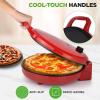 imageNutriChef Countertop Pizza Maker  1500W NonStick Electric Pizza Cooker  Make 12quot Personal Pizzas Eggs Toast ampamp More  CoolTouch Handles Compact ampamp SpaceSaving  Temp Range 175400F  RedRed