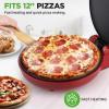 imageNutriChef Countertop Pizza Maker  1500W NonStick Electric Pizza Cooker  Make 12quot Personal Pizzas Eggs Toast ampamp More  CoolTouch Handles Compact ampamp SpaceSaving  Temp Range 175400F  RedRed