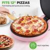 imageNutriChef Countertop Pizza Maker  1500W NonStick Electric Pizza Cooker  Make 12quot Personal Pizzas Eggs Toast ampamp More  CoolTouch Handles Compact ampamp SpaceSaving  Temp Range 175400F  RedPink