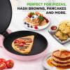 imageNutriChef Countertop Pizza Maker  1500W NonStick Electric Pizza Cooker  Make 12quot Personal Pizzas Eggs Toast ampamp More  CoolTouch Handles Compact ampamp SpaceSaving  Temp Range 175400F  RedPink