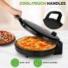 imageNutriChef Countertop Pizza Maker  1500W NonStick Electric Pizza Cooker  Make 12quot Personal Pizzas Eggs Toast ampamp More  CoolTouch Handles Compact ampamp SpaceSaving  Temp Range 175400F  RedBlack