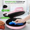 imageNutriChef Countertop Pizza Maker  1500W NonStick Electric Pizza Cooker  Make 12quot Personal Pizzas Eggs Toast ampamp More  CoolTouch Handles Compact ampamp SpaceSaving  Temp Range 175400F  RedPink