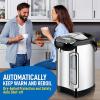 imageNutriChef Water Boiler and Hot Water Dispenser 8L Electric Beverage Dispenser with Safety Lock Lid NonDrip Tap Warm Function Food Grade Stainless Steel Home ampamp Commercial Use 19quotx9quotx9quot Silver53 Quarts
