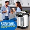 imageNutriChef Water Boiler and Hot Water Dispenser 8L Electric Beverage Dispenser with Safety Lock Lid NonDrip Tap Warm Function Food Grade Stainless Steel Home ampamp Commercial Use 19quotx9quotx9quot Silver42 Quarts