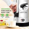imageNutriChef Water Boiler and Hot Water Dispenser 8L Electric Beverage Dispenser with Safety Lock Lid NonDrip Tap Warm Function Food Grade Stainless Steel Home ampamp Commercial Use 19quotx9quotx9quot Silver85 Quarts