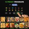 imageNutrichef Electric Air Fryer Tenderizer 63 Quart  121 Preset Cooking Functions  Includes Tenderizing Function  Digital Display  Transparent Window For Best Cooking Results  Black