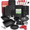 imageNutriChef 42Piece Ultimate Nonstick Bakeware Set  Carbon Steel Baking Pans Everyday Baking Tools Oven Mitts ampamp More  Ideal for Baking Delicious Savory ampamp Sweet Treats  Complete Set for Bakers